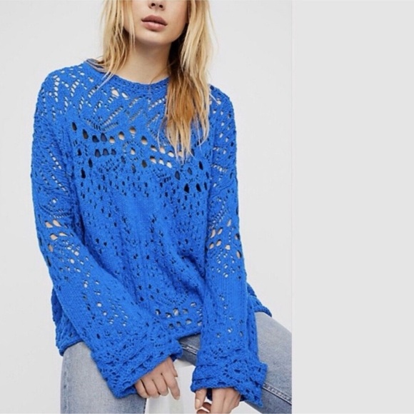 Free People TRAVELING LACE SWEATER SIZE XSMALL NWT - Picture 5 of 13